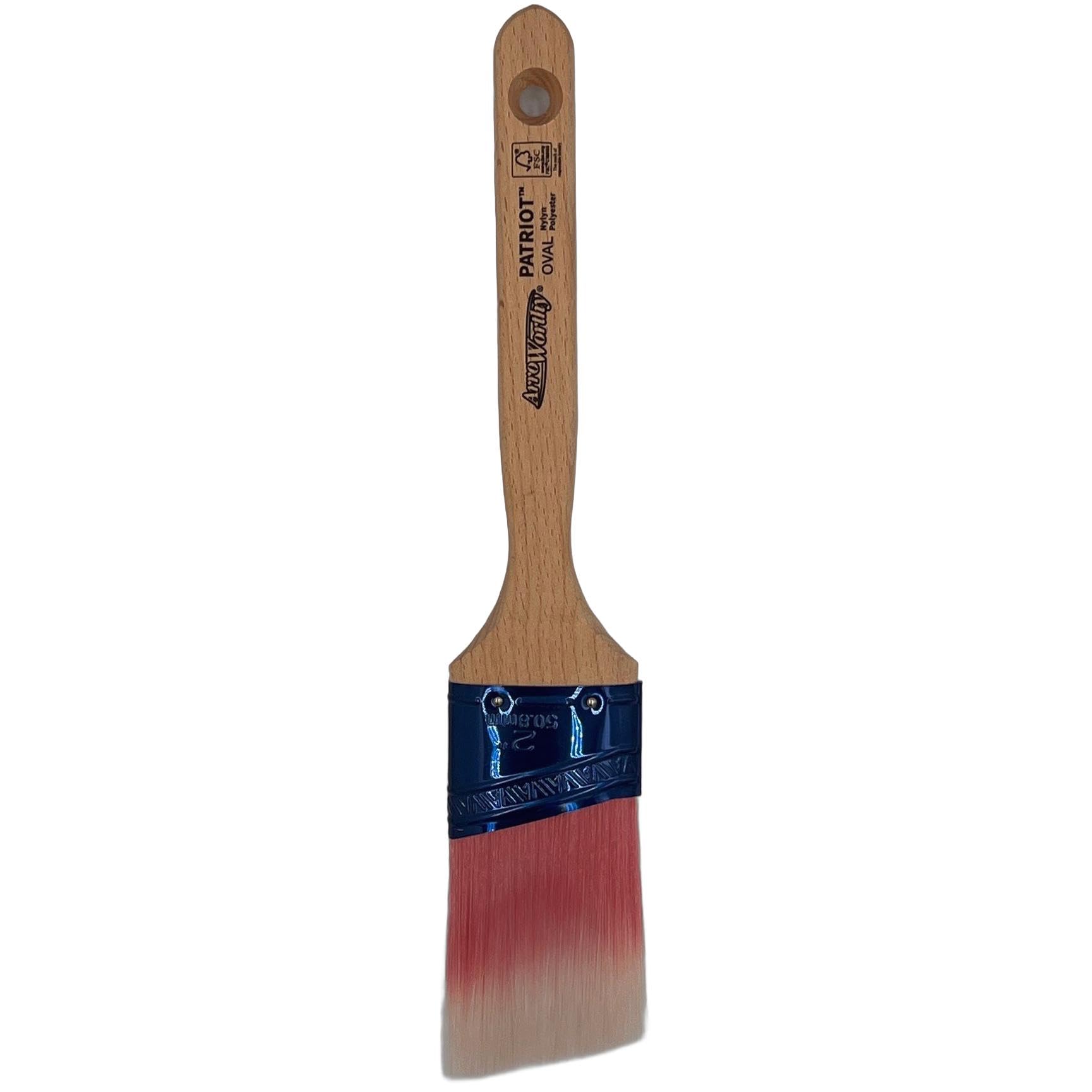 Gripper Cloth White Arroworthy Patriot Semi-Oval Angle Paint Brush 2"