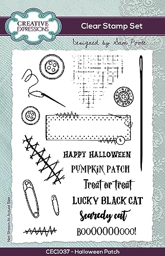 Sam Poole Collection-Stamp Set-Halloween Patch, 6 x 4 in, Clear - Image 2