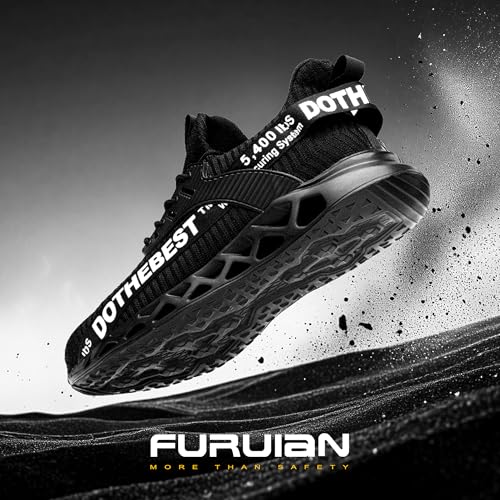 Image of Furuian Steel Toe Sneakers for Men Women Lightweight Safety Shoes Comfortable Puncture Proof Slip On Indestructible Work Shoes