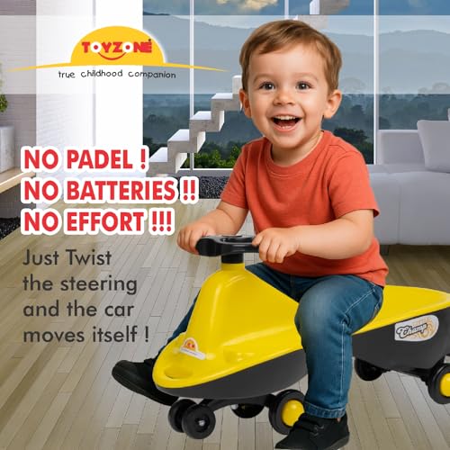 Toyzone Little Champ Swing Car-Yellow | Ride On Car, Magic, Kids Push, Swing Car Comfortable Seats & Durable|3+ Years - Image 7