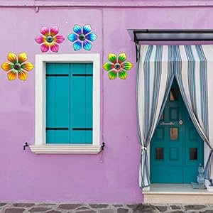 4PCS Metal Flowers Outdoor Wall Decor, 6 Inch Metal Garden Wall Art Decorative, Metal Flower Outdoor Wall Sculptures Hanging Indoor Outdoor Home, Garden 4PCS Metal Flowers Outdoor Wall Decor 6 Inch Metal Garden Wall Art Decorative Metal Flower Outdoor Wall Sculptures Hanging Indoor Outdoor Home Garden
