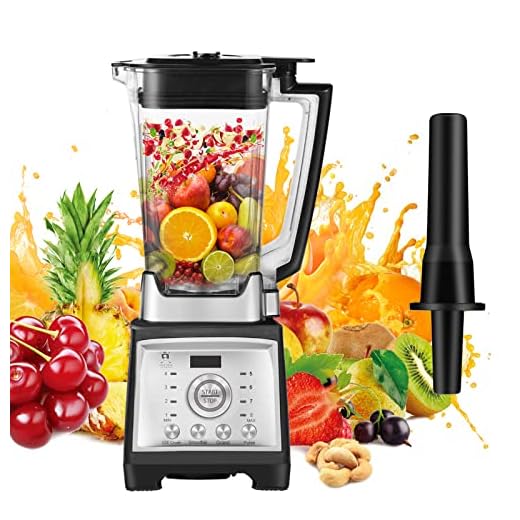 Batidora de Vaso, FiveFine Profesional Licuadora Poderoso 2000W con 8 Velocidades Ajustables, Batidora Smoothie Incluye 4 Programas Preestablecidos y 2 litros Jarra Tritan, 25000rpm, Sin BPA (gris)