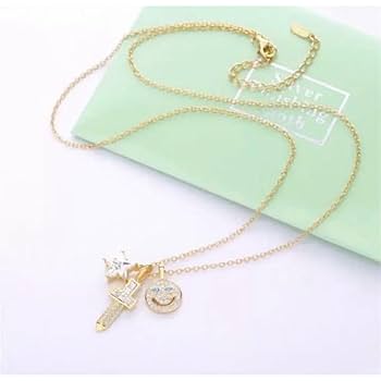 Amazon.co.jp: 最高級ダイヤモンドスマイルネックレスイエロー