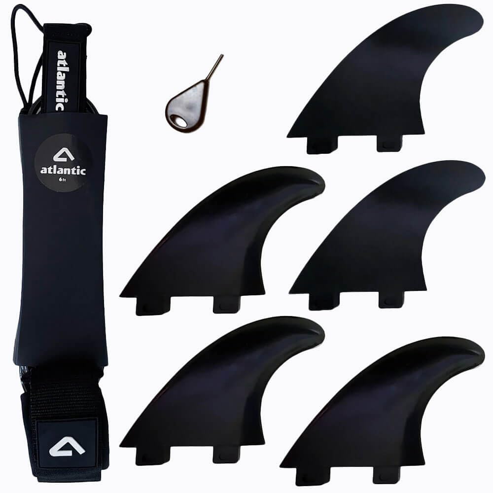 Atlantic Boards | Surf Softboard | Shark | 5'10 x 20 x 2,5 Zoll: 32L | Epoxidharz + Glasfaser | FCS-System: 5 Kilometer