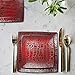 American Atelier Boa 16-Piece Square Dinnerware Set, Red