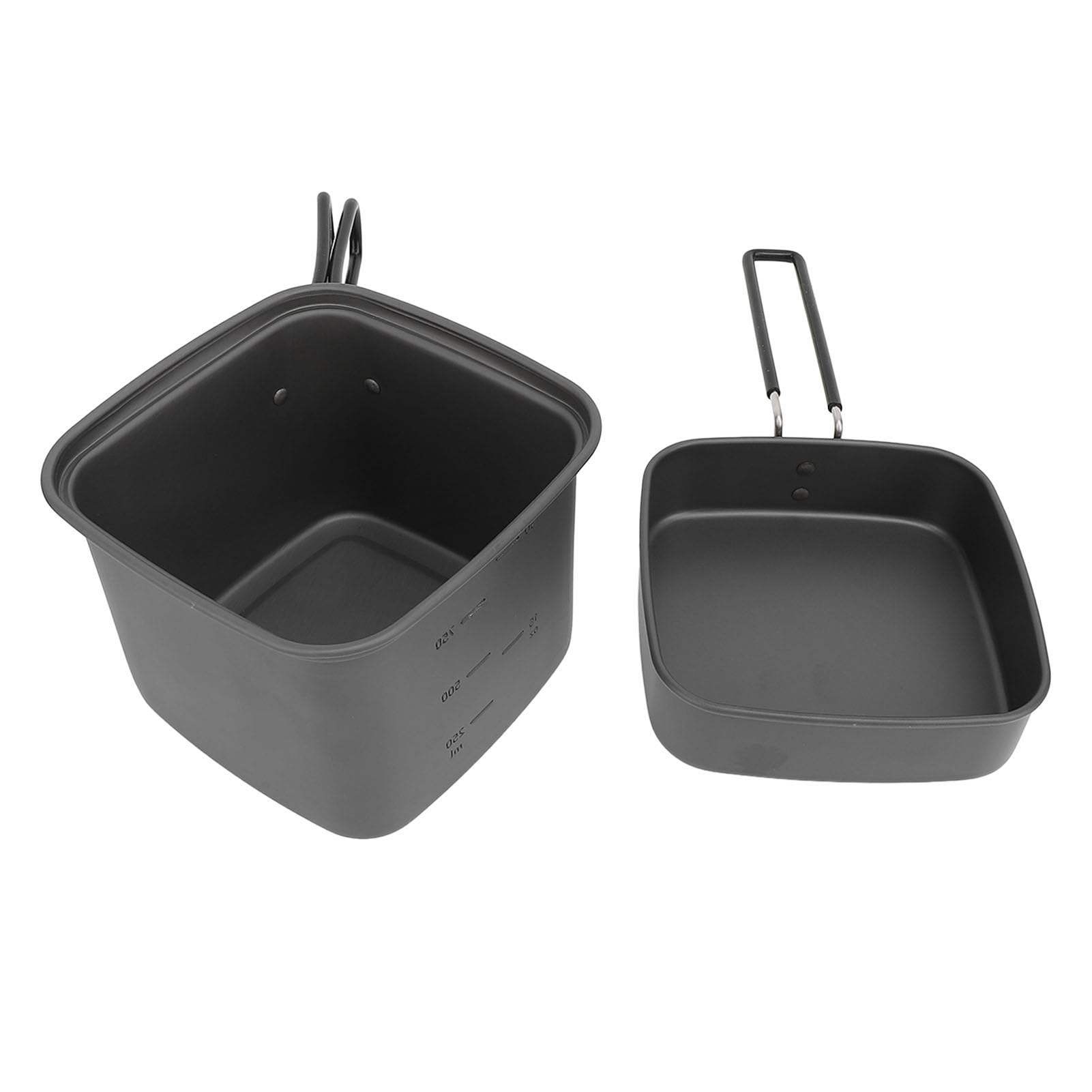 Pentola da Campeggio, Set di Pentole da Campeggio con Manico Antiscivolo in Alluminio Leggero da 5 Litri, Pentola da Zaino con Scala di capacità per Pesca, Escursionismo in