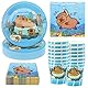 Hmfmdy Tier Partygeschirr Set, 40 Stück Capybara Party Deko, Geburtstag Geschirr Kit Mit Pappteller Becher Servietten, Party Geschirr Supplies für Mädchen, Junge, Babyparty 10 Gäste