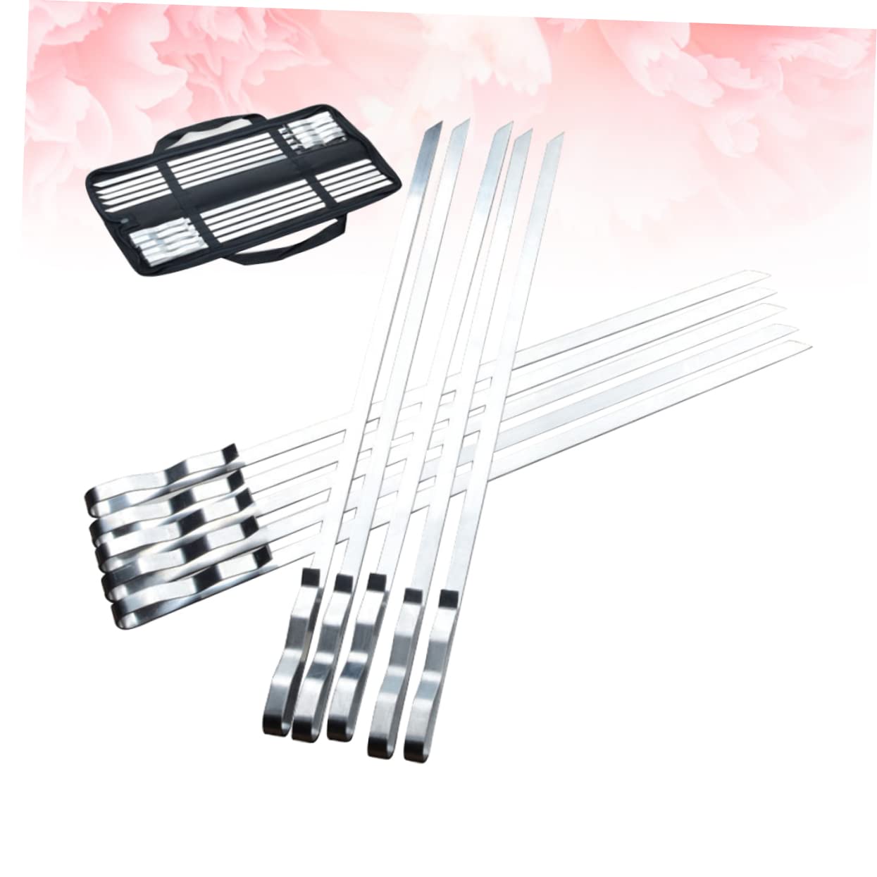 VICASKY Set di 10 spiedini piatti per barbecue e grigliate, robusti e durevoli per carne e verdure