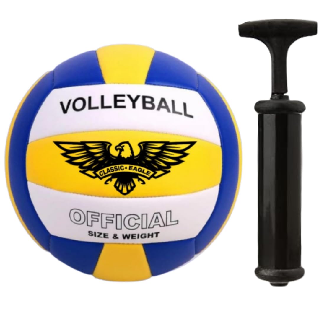 Vishwa Sports Classic Eagle Volleyball Size-5 with Air Pump Official Size and Weight 18 Panel Volleyball Pack of 1 Multicolor (B0C7QJBHSF) Amazon Price History, Amazon Price Tracker