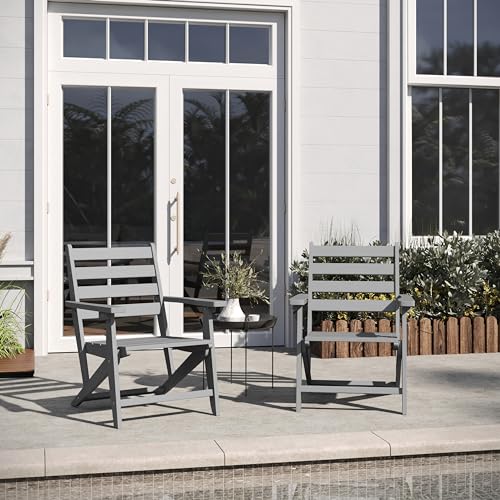 Flash-Furniture-Tolleson-Adirondack-Dining-Chair-with-Cup-Holder-Commercial-Weather-Resistant-Recycled-HDPE-Adirondack-Chair-Fold-Out-Cupholder-Gray