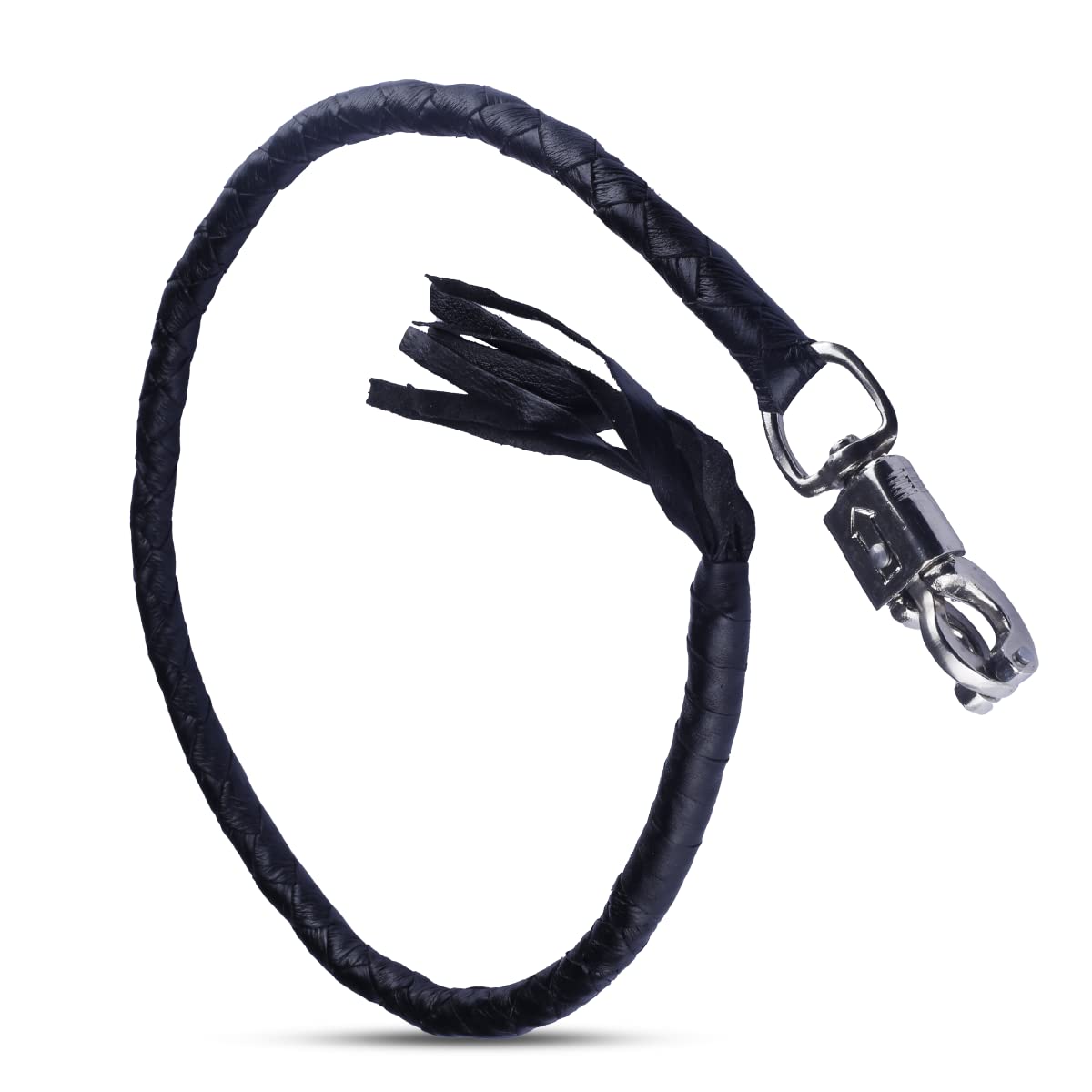 HADZAM Frustino in vera pelle per moto Get Back Whip 106,7 cm per manubrio con frange e chiusura a sgancio rapido