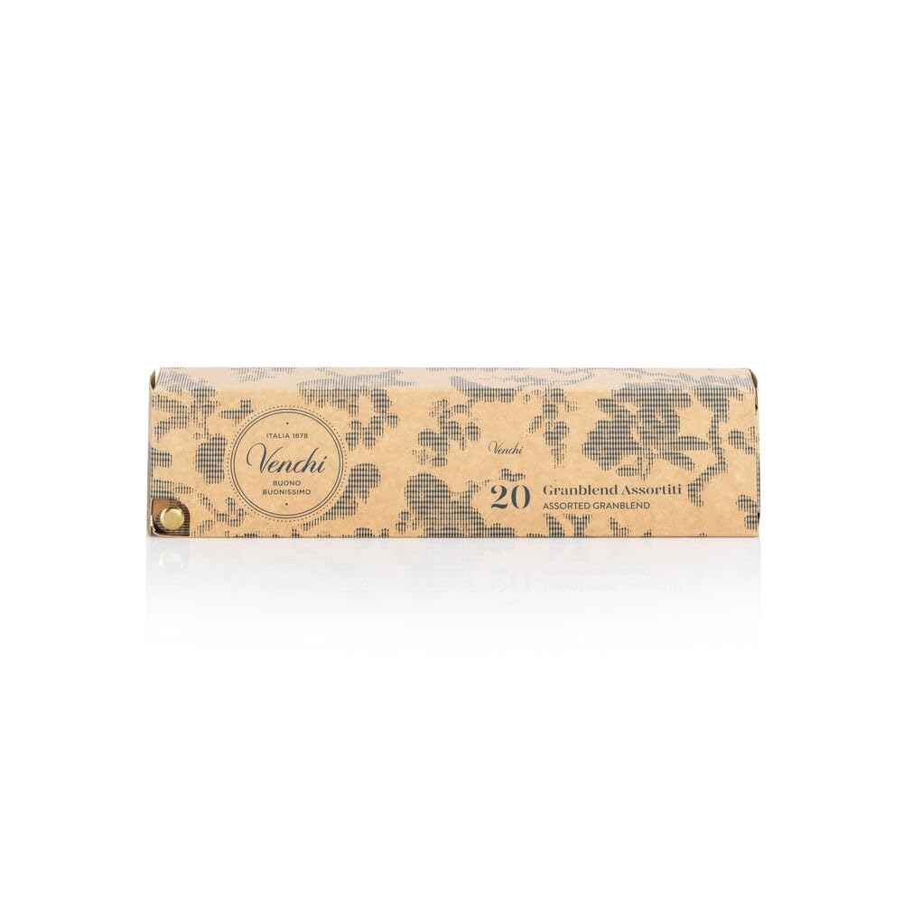 Venchi - Estuche abanico con 20 bombones Granblend, desde el extra negro hasta el chocolate con leche, 140 g, sin gluten, sin colorantes y sin conservantes, idea de regalo