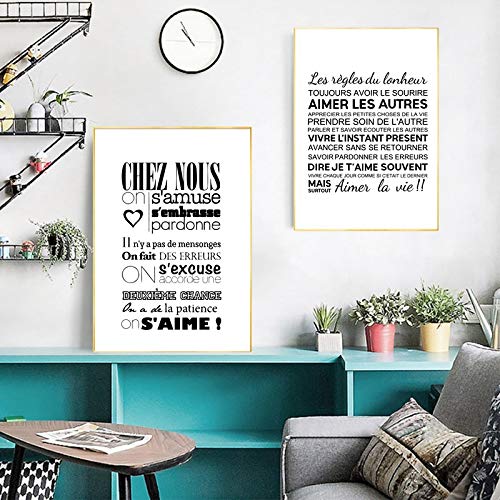 Toile peinture décor haut de gamme avec citations texturées pour salon chic