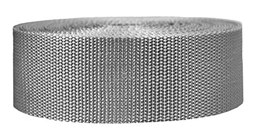 Strapworks Heavyweight Polypropylene Webbing - Heavy Duty Poly Strapping For Outdoor Diy Gear Repair, 2 Inch X 10 Yards - Silver Gray #TOP15
