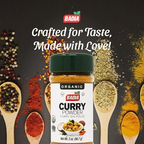 Image of Badia Organic Curry Powder, 2 oz - Aromatic & Flavorful Blend of Spices for Cooking, Seasoning & Marinades