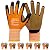 LOCCEF Work Gloves MicroFoam Nitrile Coated-6 Pairs,Endurance Seamless Knit Nylon,Dots on palm,Tacky Dot Grip Gloves,Orange-9L