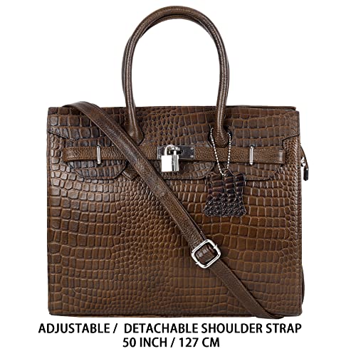 Image of RICHSIGN LEATHER ACCESSORIES Top-Handle Leather Women Handbag Shoulder Sling Ladies Purse Satchle Bags For Women Office Travel Daily Use