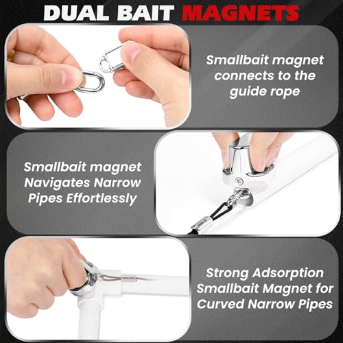 Image of Wire Fishing Tools, Fish Tape Wire Puller Kit, Magnetic Cable Puller,Pulls Electrical Wire Behind Walls, Suitable For Indoor, Garden, Renovation, And Electrician Scenarios (Argent)