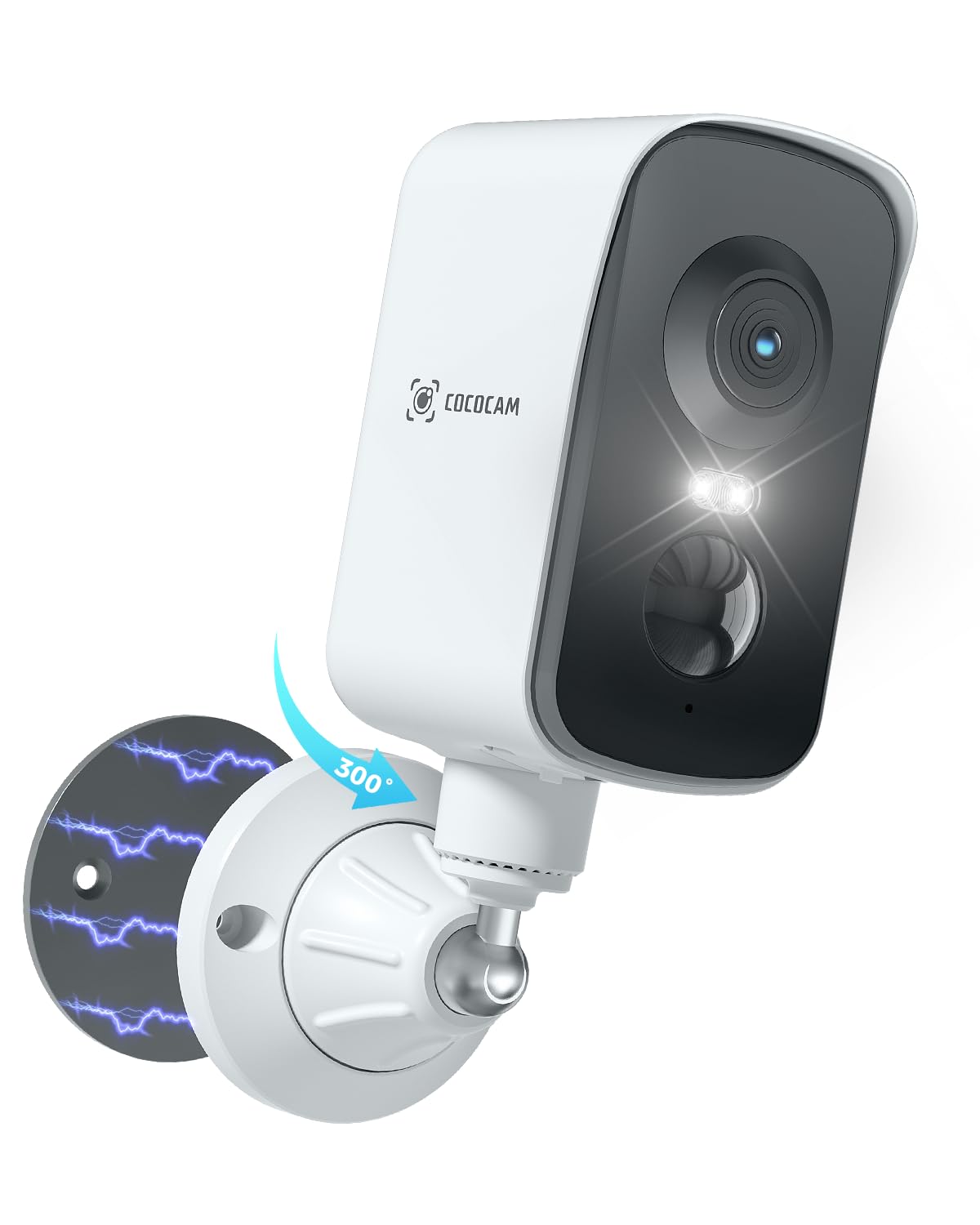 COCOCAM Portátil Magnética 4G Camara Vigilancia Sim Inalámbrico 2K Exterior/Interior para RV/Camping/Viajar,300°P, Batería 10000Ahm, PIR&Detección Humana por IA,IP66, Tarjeta SIM Integrada (SIN WiFi) Carbonfree Certified