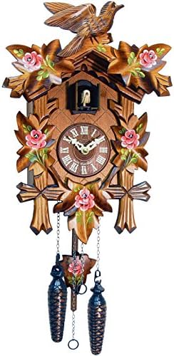Alexander Taron Importer 532-9Q Engstler Battery-Operated Cuckoo Clock-Full Size-14 H x 9.5" W x 6.5" D, Brown