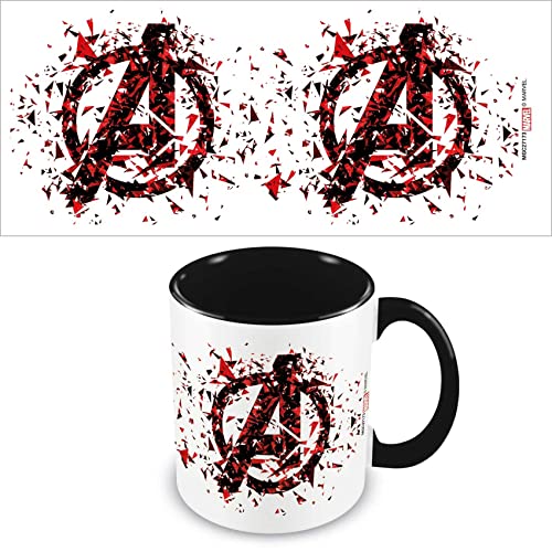 Pyramid International Taza de cerámica de los Vengadores de Marvel en caja de regalo (diseño de logotipo roto), 11 onzas, producto oficial Pyramid International Taza de cerámica de los Vengadores de Marvel en caja de regalo (diseño de logotipo roto), 11 onzas, producto oficial