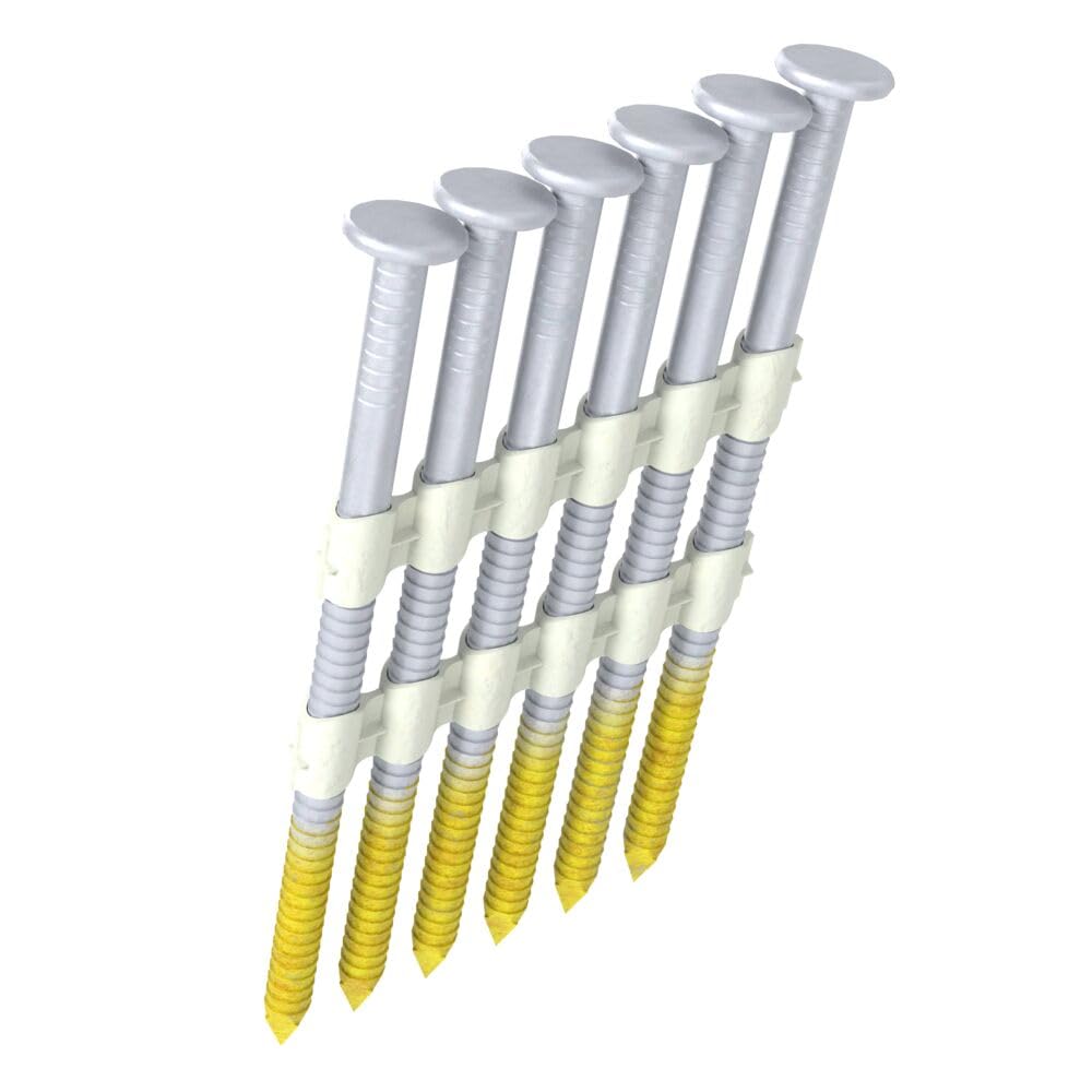 Grip-Rite GR08RHG1M 2-3/8" x .113", 21-Degree Plastic Strip Round Head Framing Nails, Ring Shank, Galvanized, 1M Plastic Tub (1000 Count) — Amazon image 4