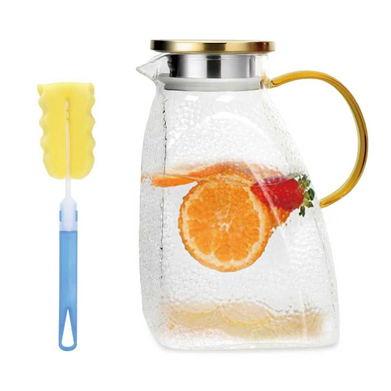 Water Jug for Fridge Door 1.8LFridge Door Pitcher with Stainless Steel Lid