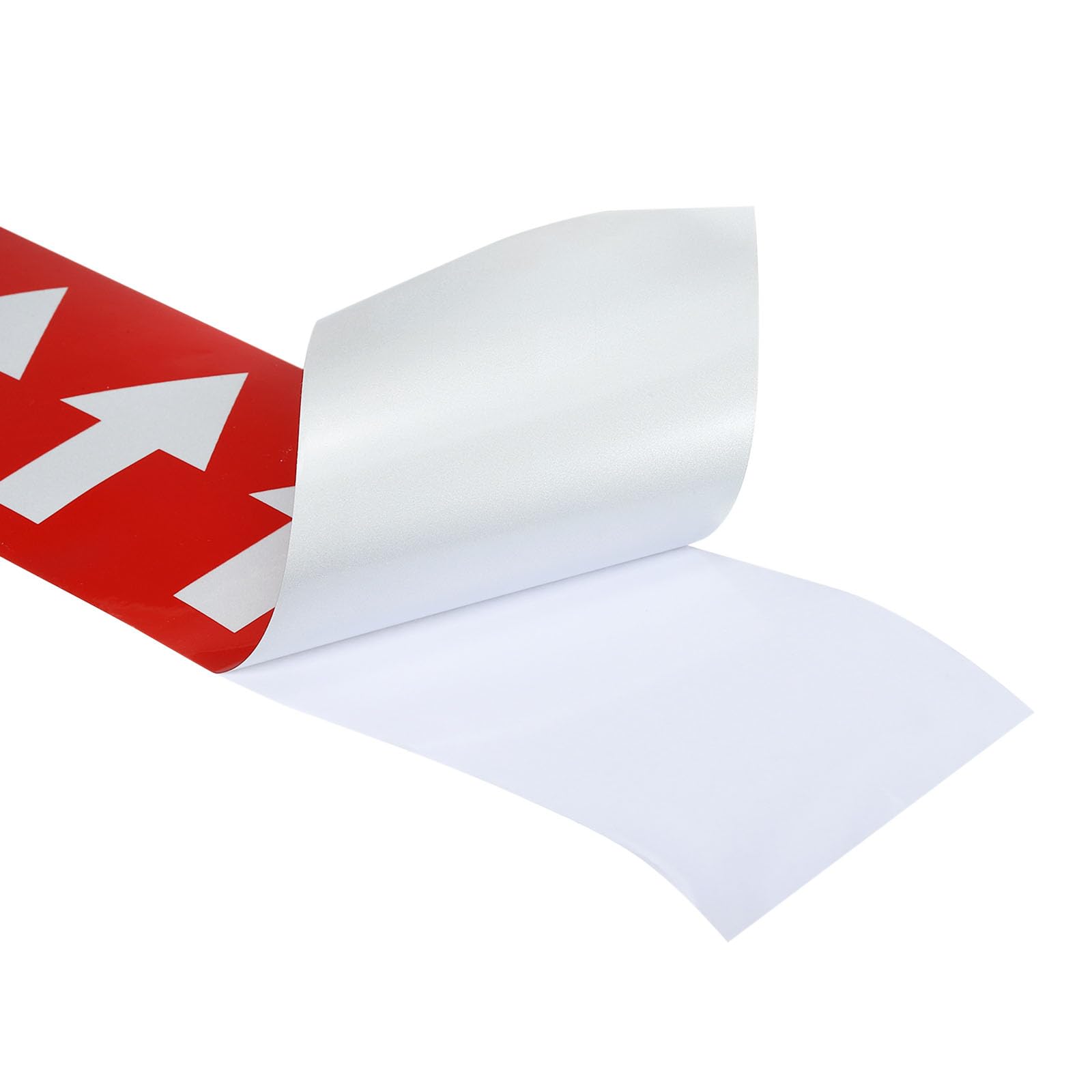 PATIKIL Cinta de Flecha de Flujo Direccional 4" X65', Etiquetas Adhesivas de Identificación de Tuberías para Etiquetado de Flujo de Tuberías, Blanco Sobre Rojo