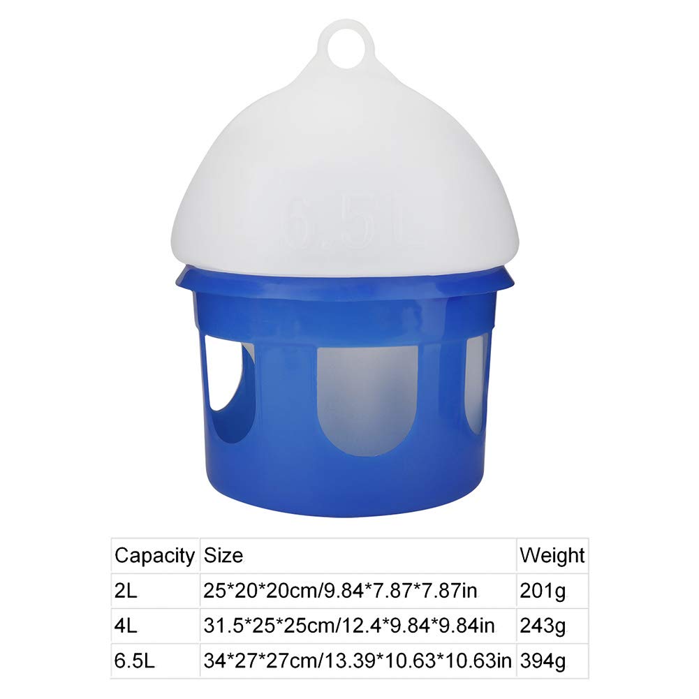 TOPINCN 2 Comederos Automáticos para Pájaros y Palomas, Dispensador de Agua de 6,5 L, Contenedor de Agua para Mascotas, Dispensador de Comederos Automáticos de Agua