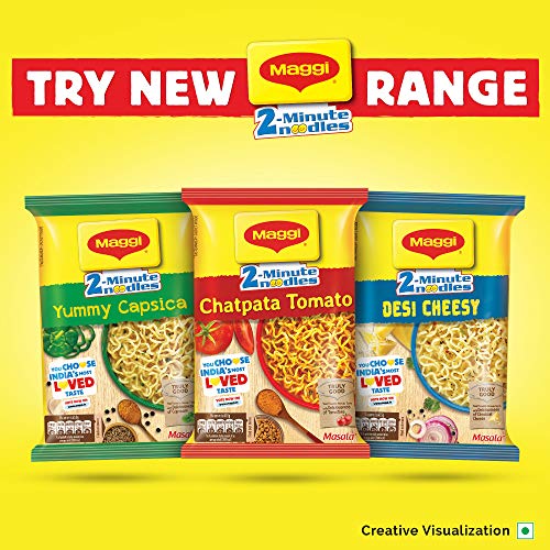 Image of Maggi 2-Minute Instant Noodles, Yummy Capsica Masala Pouch, 60.5g