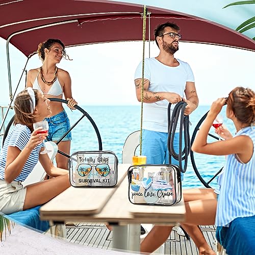 Cunno Makeup Bags Gifts for Women Summer Beach Cruise Swim Nurse Teacher Dance Gift Survival Kit Clear Cosmetic Bags PVC Waterproof Travel Toiletry Handbags Purses Organizer(Cruise Style)3