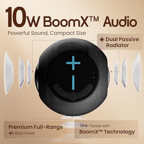 GOBOULT Bassbox Q10 Bluetooth Speaker 10 Watt BoomX Audio, Up to 18Hrs ...