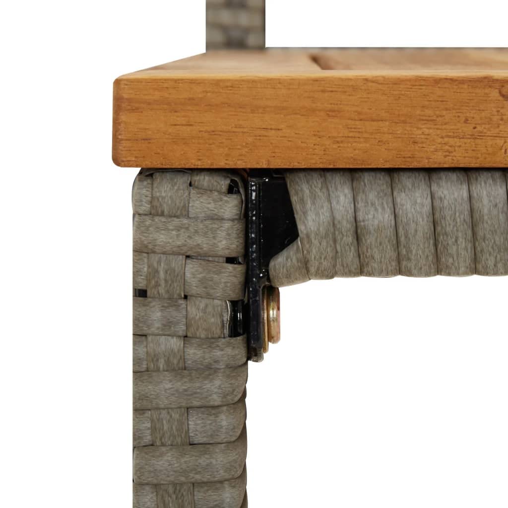 vidaXL Taburetes Altos 2 uds Madera de Acacia y ratán sintético Gris, Taburete Alto, Taburete de Barra de Cocina, Muebles de Bar, Silla Alta de Cocina