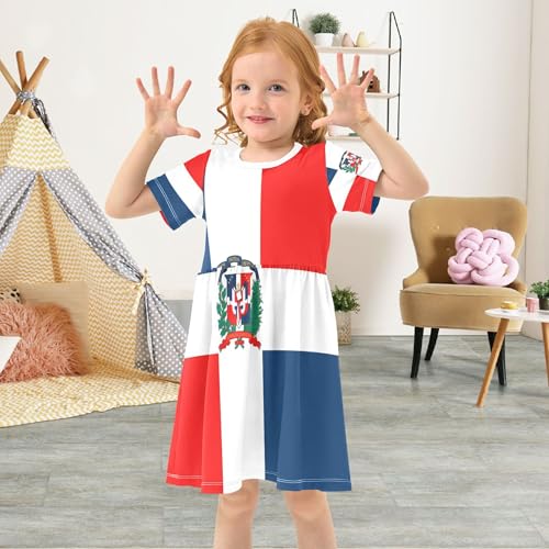 Summer Girl Dresses Short Sleeve Casual Toddler Outfits Clothes3