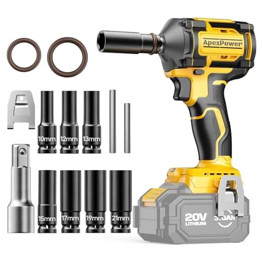 Cordless Impact Wrench, for DEWALT 20V Max Battery, 1/2 Inch Brushless Electric Impact Gun w/ 600FT-LBS (814N.m), 3000RPM High Torque Impact Driver, 7 Sockets Electric Impact Wrench for Car Home