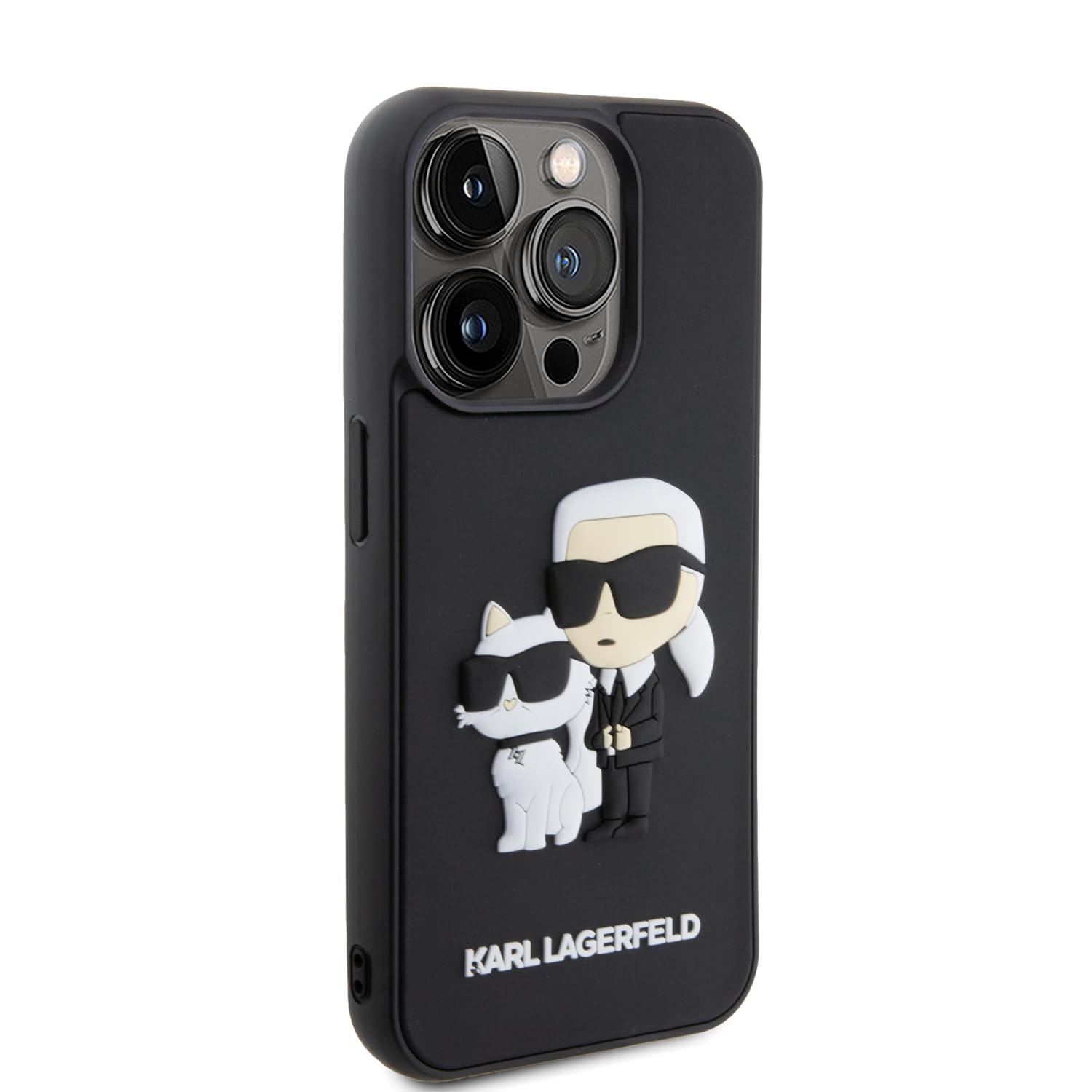 CG MOBILE Karl Lagerfeld 3D Rubber Case Mit NFT Karl & Choupette – Exklusives Handyhülle Für IPhone 15 Pro Max. Stylisch & Schützend!