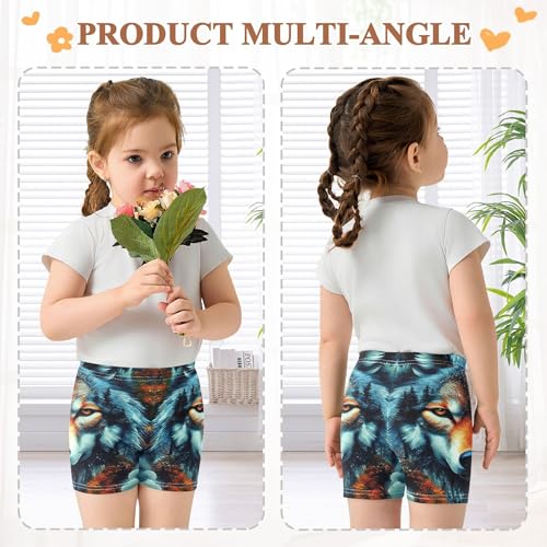 Under Dress Shorts Print Cotton Toddler Girl Biker Shorts 4t Kids Clothes Mystical Wolf Head Autumn Forest4