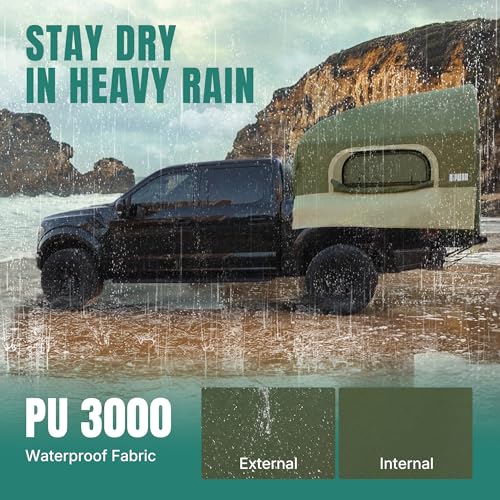 Niphean Truck Bed Tent 5.5ft-8ft for 2+1 People/Family, 2 Mins Fast Setup Inflatable Pickup Truck Tent, PU 3000mm Waterproof & High-Strength Windproof, Spacious Interior for Multi-Landscape