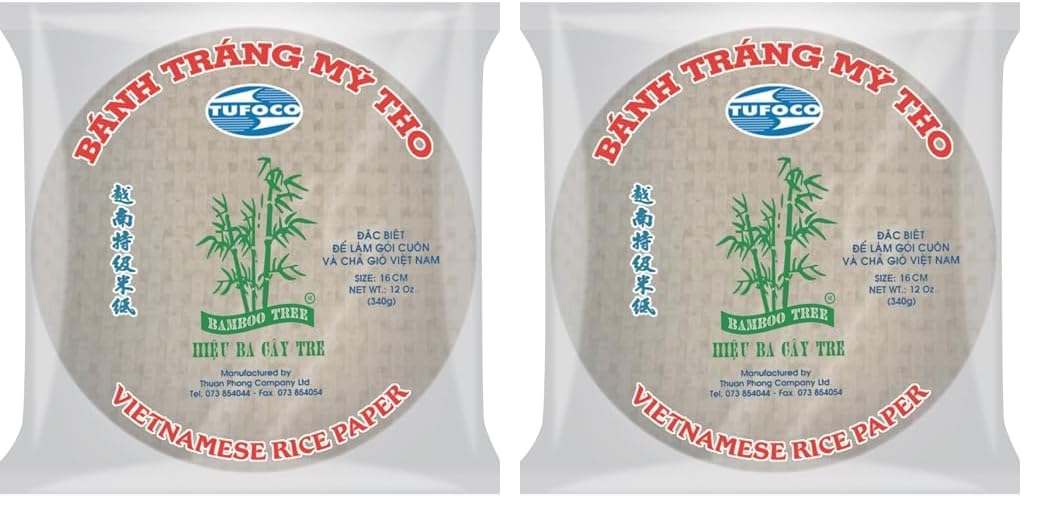 BAMBOO TREE - Reispapier 16Cm. (Sommerrollen) - 1 X 340 GR (Packung mit 2)