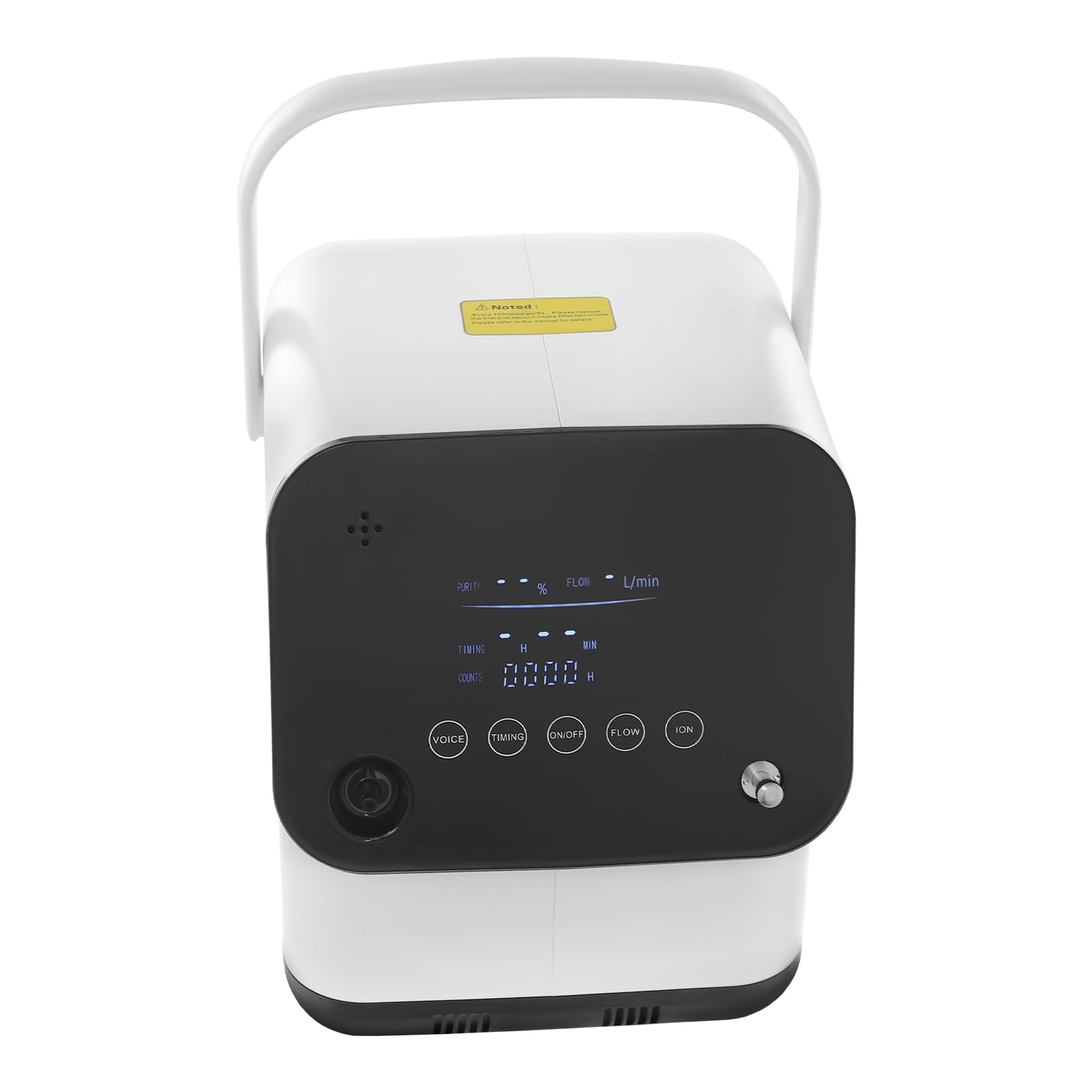 Concentratore di ossigeno portatile, 1-7 l/min, concentratore di ossigeno domestico, 120 W, dispositivo portatile con timer, concentratore di ossigeno, flusso di ossigeno regolabile, telecomando/touch