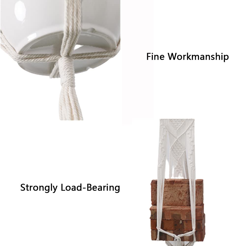 SagaSave Lot de 8 suspensions murales en macramé pour intérieur - Panier de fleurs décoratif (C)