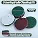 LEONTOOL 4 Inches Drill Powered Brush Tile Scrubber Scouring Pads Cleaning Kit, Disc Pad Holder with 6 Scrubbing Pads Abrasive Buffing Pads for Kitchen, Bathroom, Grout, Carpet, Tub, Grill, Tile