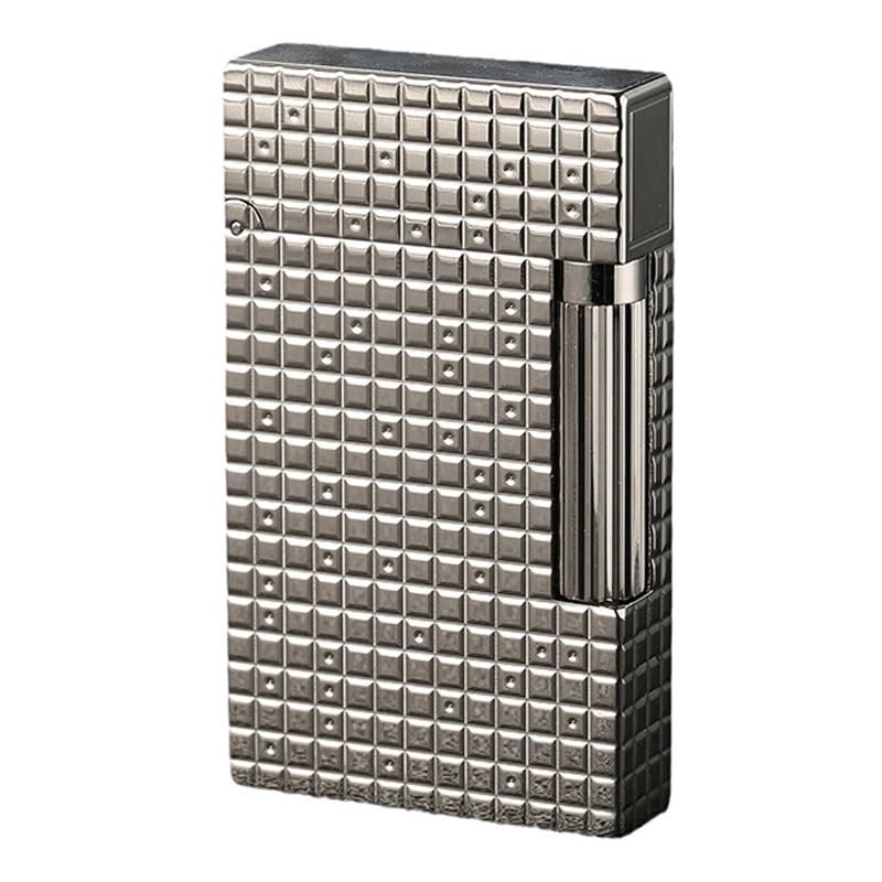 Classic Flip-Top Side-Slide Ignition Soft Flame Lighter Vintage Copper Flip Sound Lighter Classic Checkered With Decorative Accents Butane