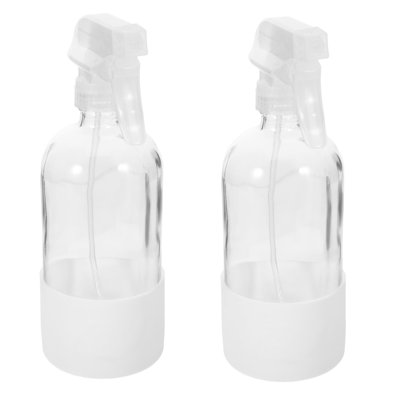 PRETYZOOM 2 Botellas Pulverizadoras de Vidrio Reutilizables, 500ml, con Funda de Silicona, Neblina para Limpieza y Riego