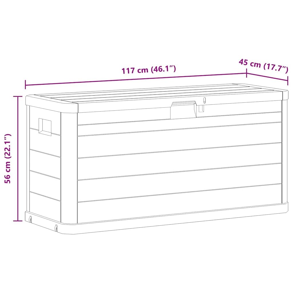 Garten Aufbewahrungsbox Outdoor Box Wasserdicht Gartenbox Auflagenbox, Kissenbox für Garten Balkon und kleine Flächen Hellgrau 280 L