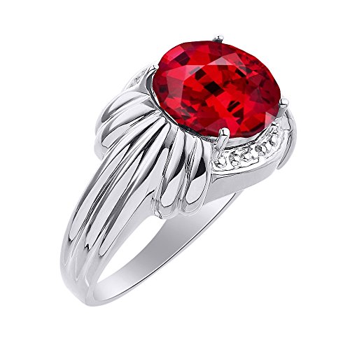 Bagues diamant et rubis en argent sterling, le cadeau de naissance idéal