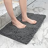 Chenille Bathroom Rugs, Bathroom Mats 24'x17' with Thick Shaggy Microfiber Non-Slip Super Absorbent...