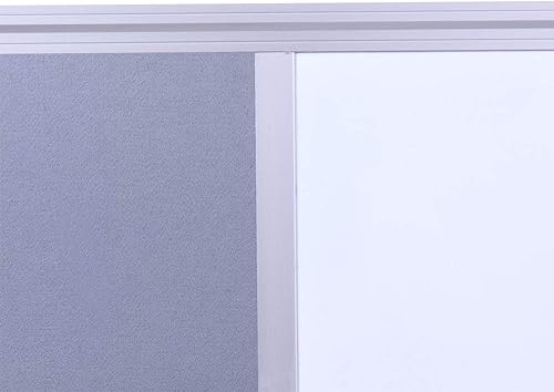 Miniatura 4 de Tablero combinado de corcho y borrado en seco de 36 x 24 pulgadas, pizarra blanca magnética y tablero de anuncios gris para oficina, hogar, aula