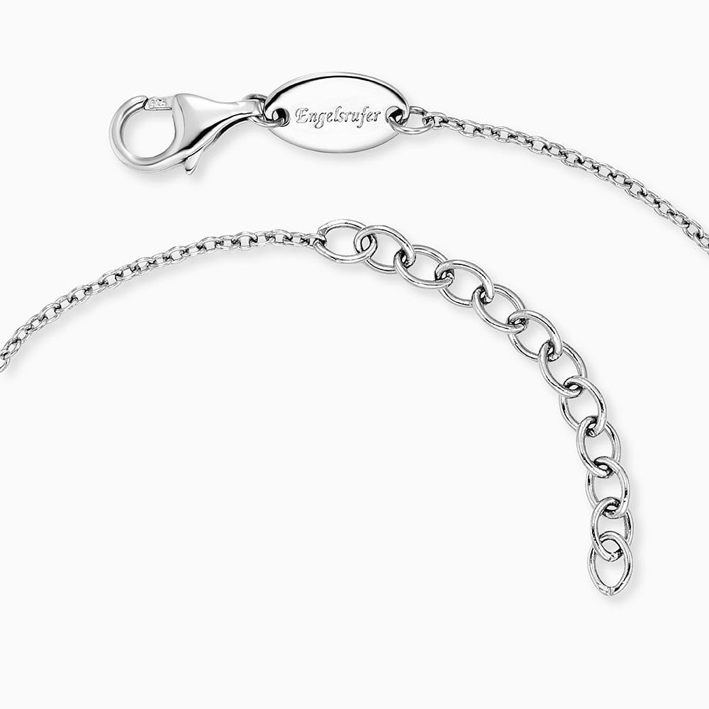 Engelsrufer Damen Armband aus Sterling Silber mit Flügel Anhänger und Karabinerverschluss, längenverstellbar, Größe: 17+3 cm, nickelfrei, ERB-FLYWING