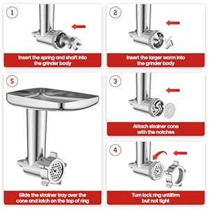 Meat grinder stainless steel slicer shredder attachment for kitchenaid stand mixer meat grinder for kitchenaid mixer with sausage stuffer tubes cheese grater attachment for kitchenaid stand mixer  urban country home decor